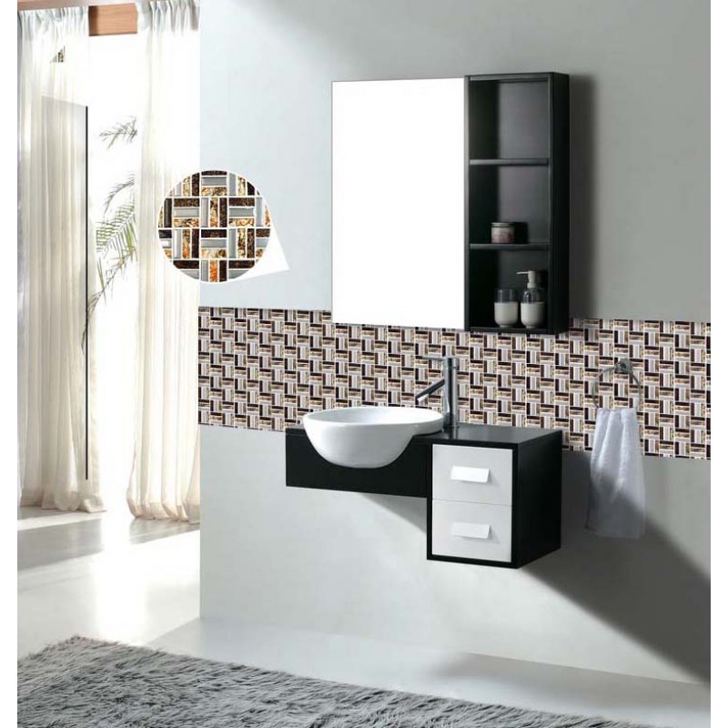 Wholesale Strip Glass Mosaic Tile Pattern Silver Stainless Steel Metal Coating Tiles Bath