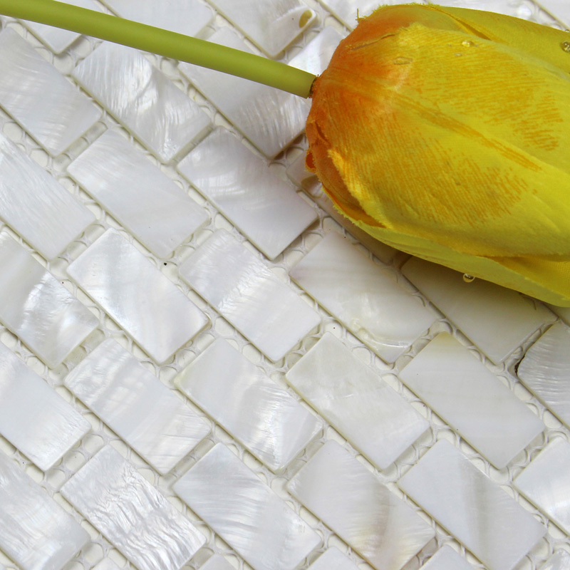 Mother of Pearl Tile Shower Liner Wall Backsplash White Strip Bathroom