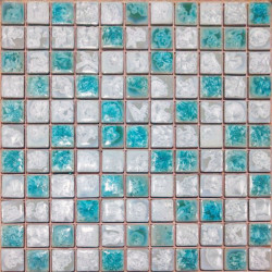 Porcelain Tile Turquoise Gray Mosaic Square Shower Floor and Wall Tiles
