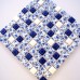 Blue and White Tile Glossy Porcelain Mosaic Bathroom 3D Flower Patterns Kitchen Backsplash WBPT33