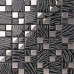silver with black crystal glass mosaic tiles plated glass kitchen wall design backsplashes KQYT044