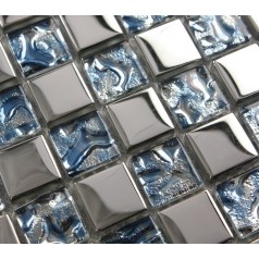 Vitreous Mosaic Tile Crystal Glass Backsplash Washroom Design Plated Dining-rooom Wall Tiles 8139