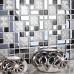 metal coating mosaic tiles art design glass tile bedroom kitchen washroom hall backsplashes KQYT171