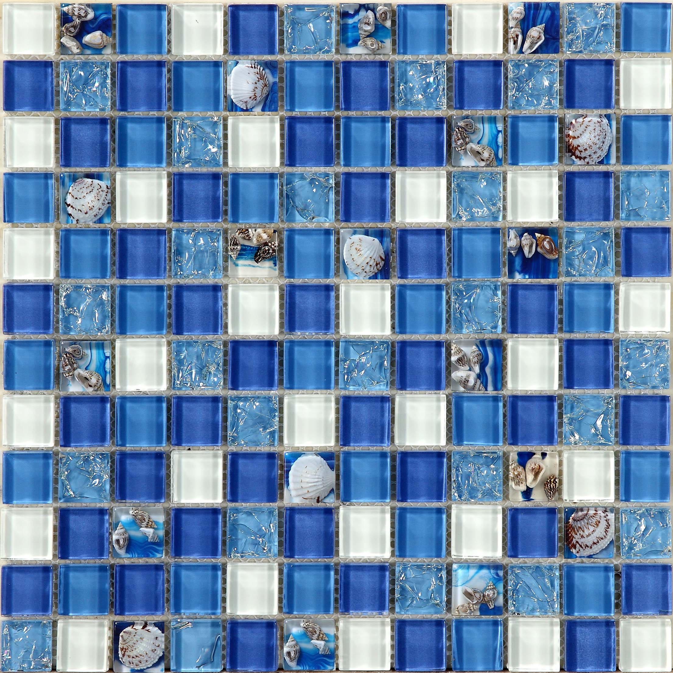 glass mosaic tile melted shell 