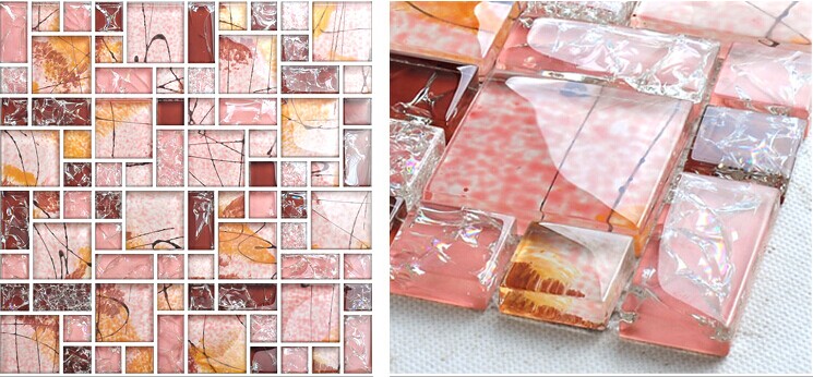 crystal glass tile vitreous ice crack mosaic wall tiles 