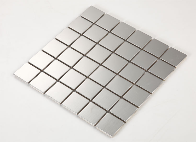 front side of the metal tile brushed aluminum blend wall stickers