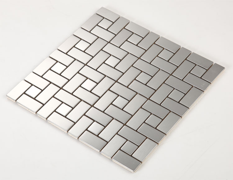 front side of the metal tile brushed aluminum blend wall stickers