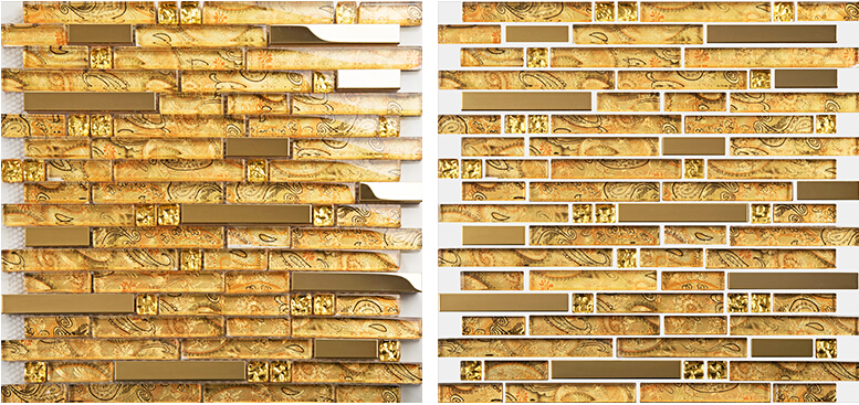 front of crystal glass tile mosaic wall plated strip tiles stickers 