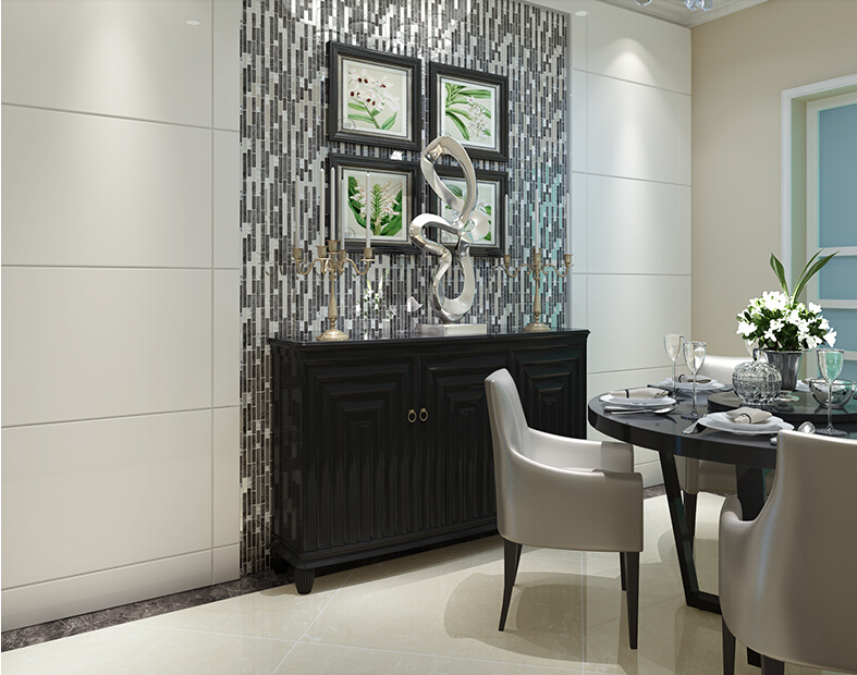 grey glass interlocking mosaic tile silver 304 stainless steel kitchen