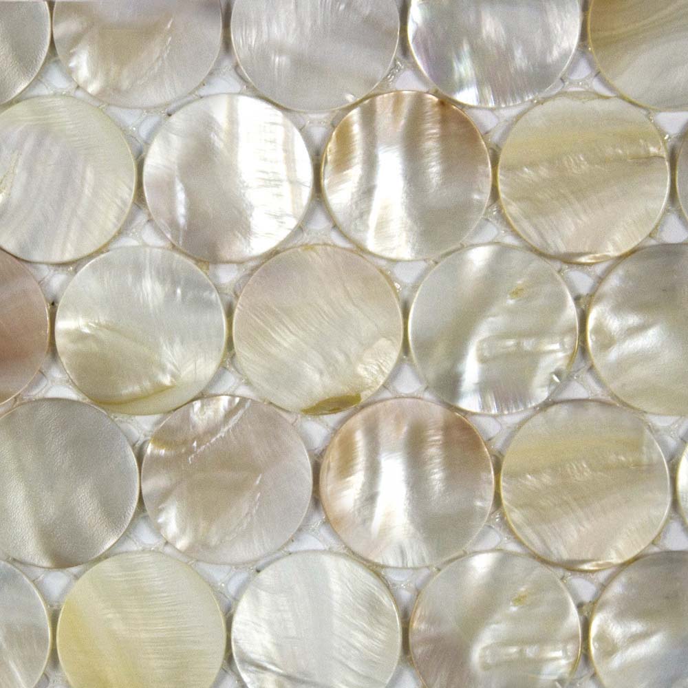 front side of mother of pearl shell mosaic tile  