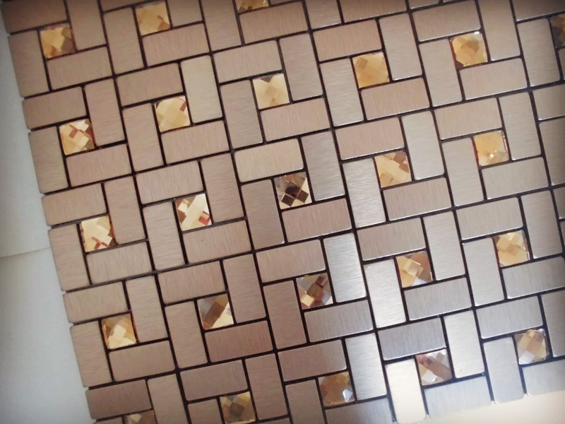 front side of the metal tile brushed aluminum blend wall stickers