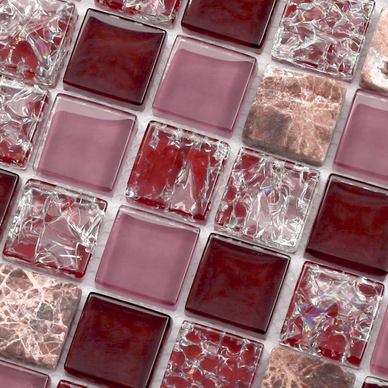 tiles mosaic tile square backsplash glass marble stone kitchen brown bathroom cheap hominter