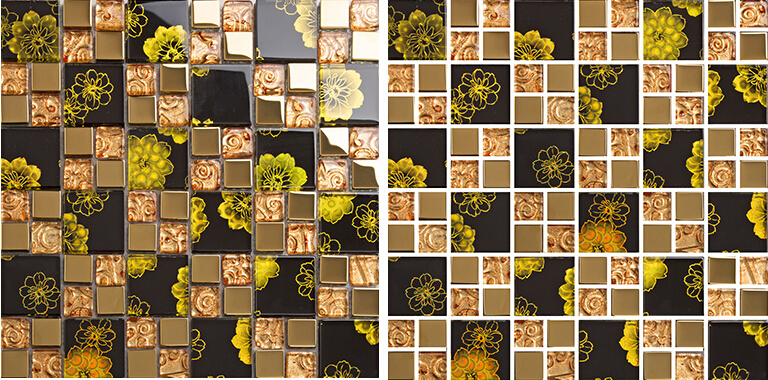 gold crystal glass tile mosaic 