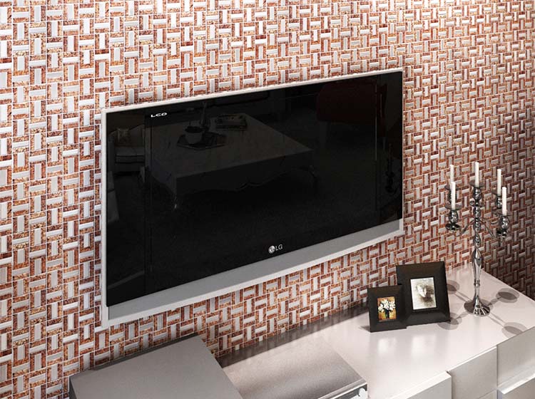304 stainless steel tile tv backdrop wall stickers - c38