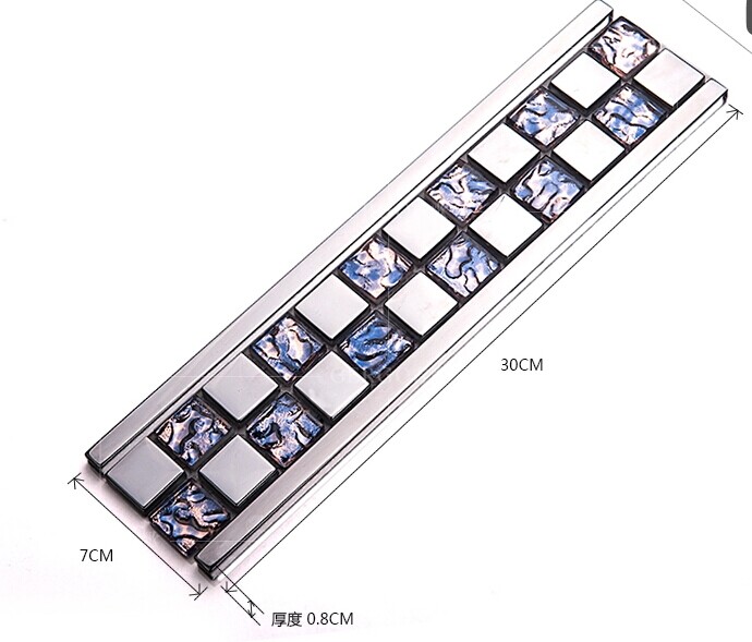 front side of the metal tile brushed aluminum blend wall stickers