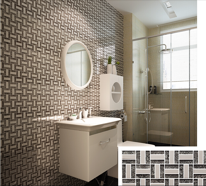 304 stainless steel tile bathroom wall stickers - c37