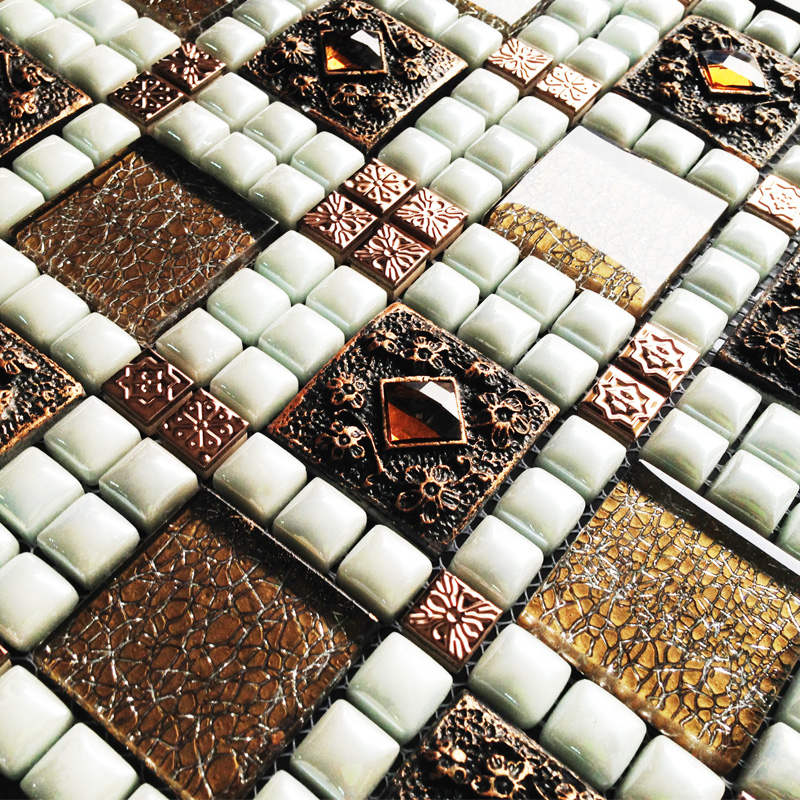 porcelain mosaic tile kitchen backsplash 