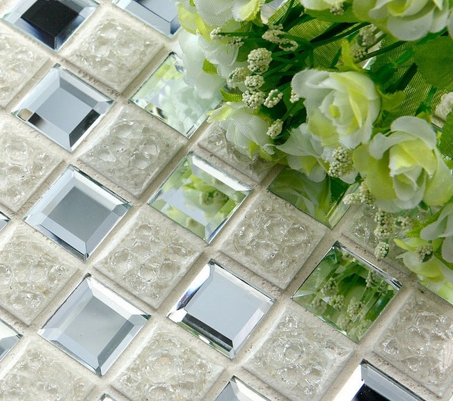 porcelain mosaic tile details crystal glass flower pattern tiles