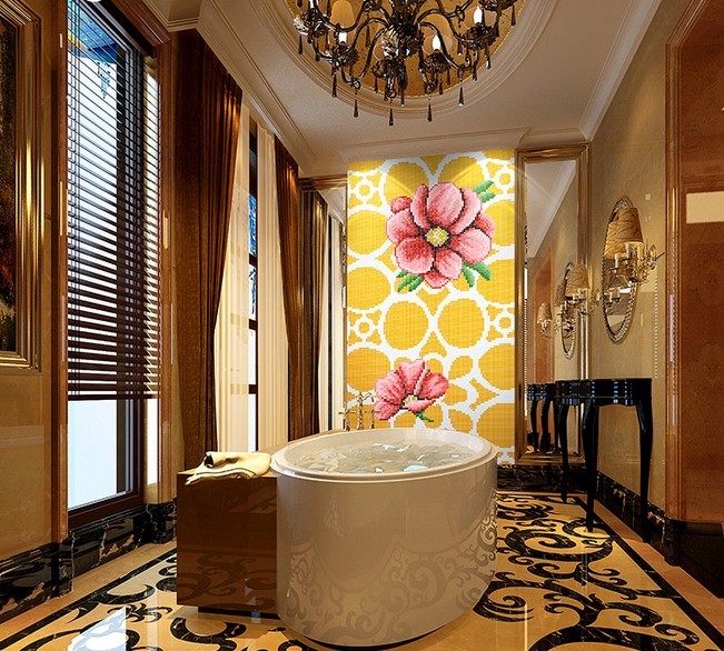 glass mosaic tile pattern crystal backsplash dining room wall tiles 