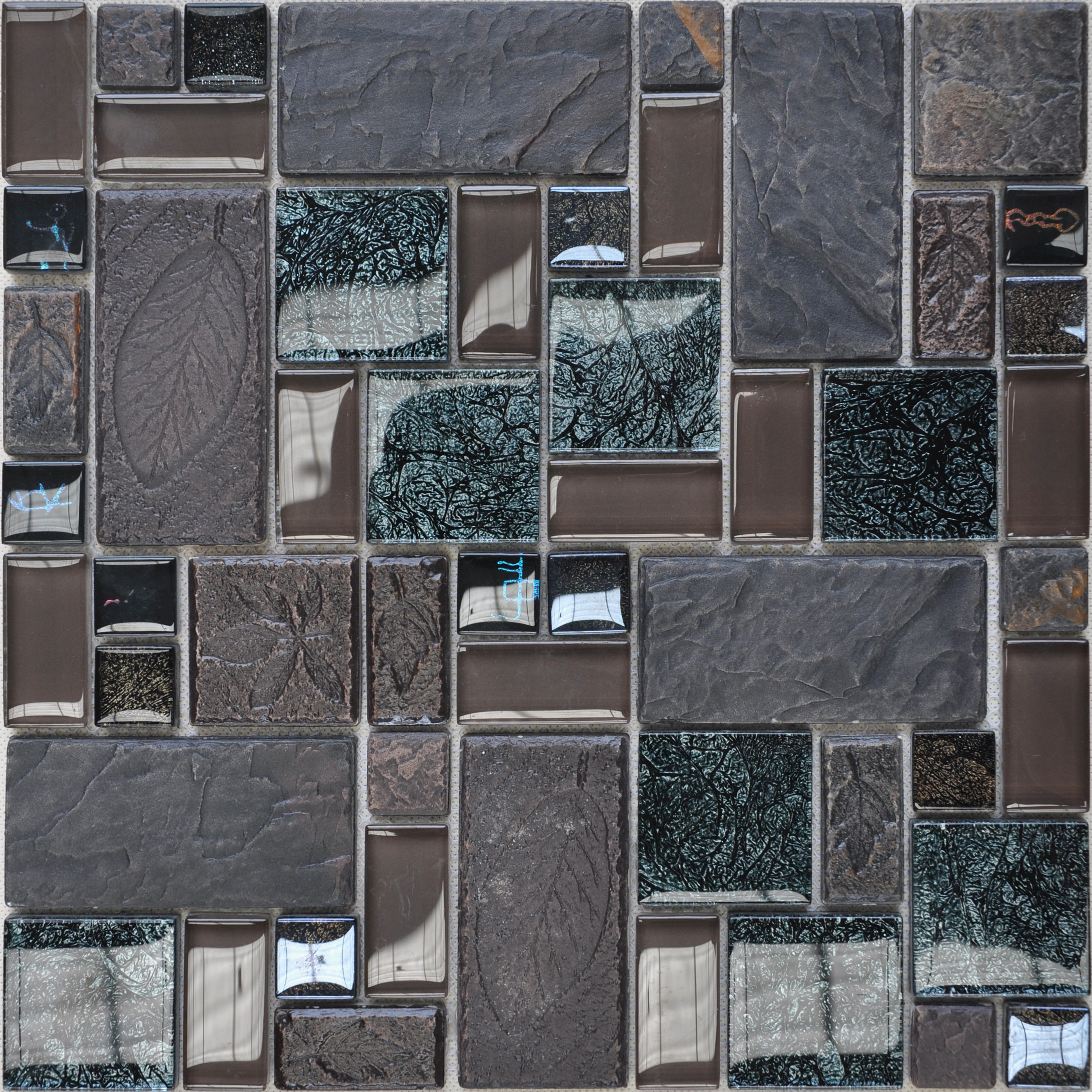 the porcelain tile crystal glass blend mosaic 