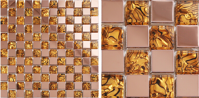 front side of the metal tile brushed aluminum blend wall stickers