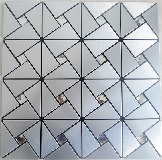 front side of the metal tile brushed aluminum blend wall stickers