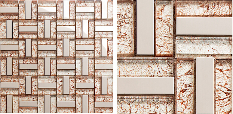 gold crystal glass tile mosaic - c37