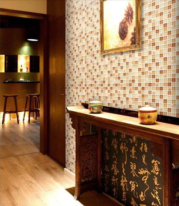 glass mosaic tile crystal TV backsplash green wall tiles - yf-mtlp21