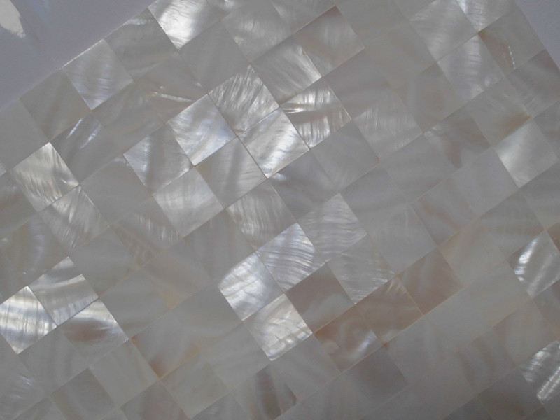 square shell mosaic wall tile backsplash kitchen