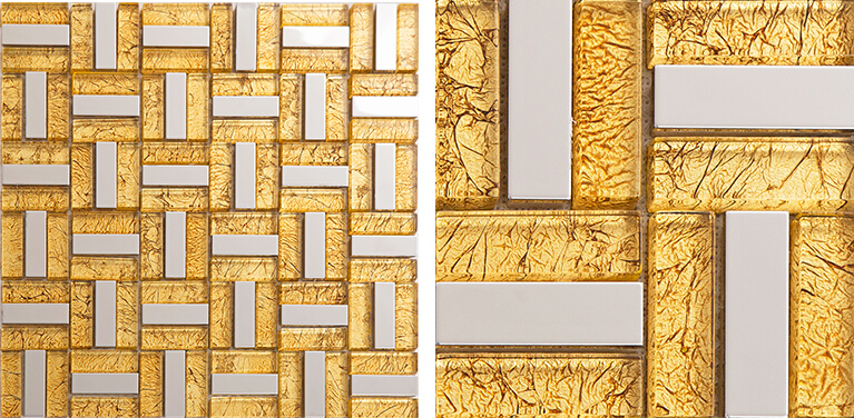 gold crystal glass tile mosaic - c37
