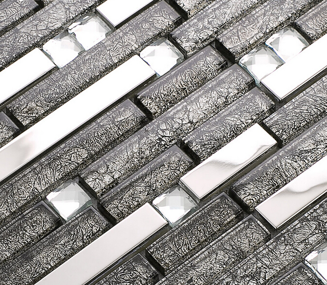 crystal mosaic plated tile diamond sheet 