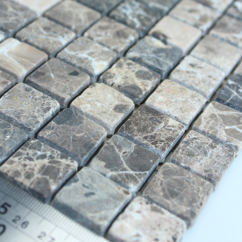 Stone Mosaic Tile Square Grey Patterns, How To Install Stone Mosaic Tile