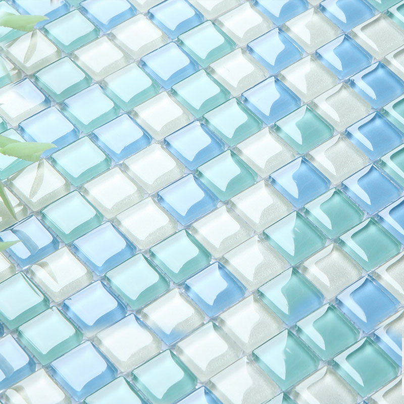 Glass Mosaic Tiles Kitchen Backsplash, Beach Glass Shower Tile