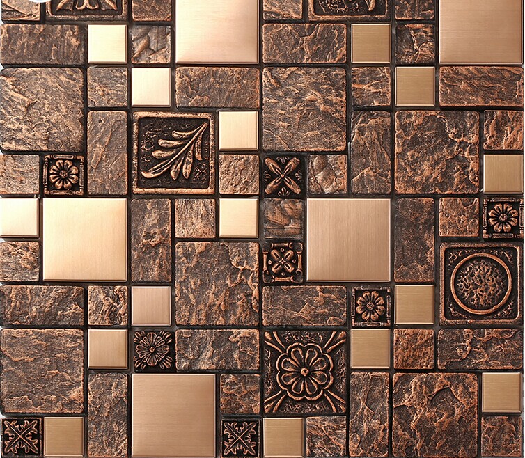 Porcelain Stainless Steel Tiles, Brown Backsplash Tile