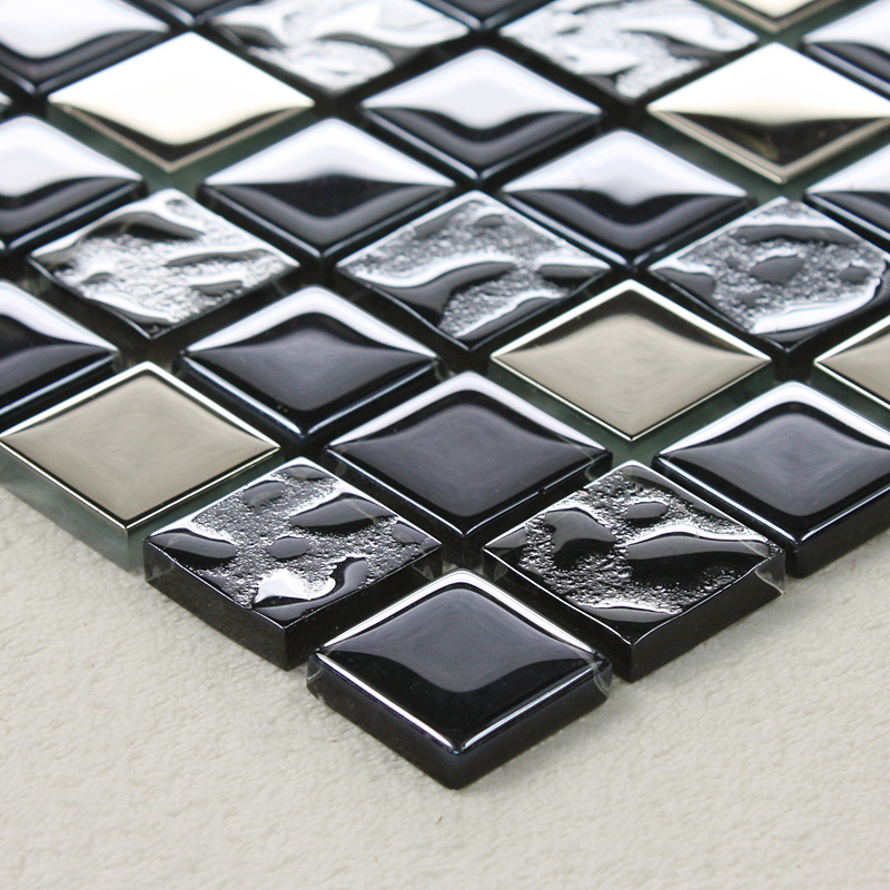 crystal glass tile vitreous mosaic wall plated tiles 