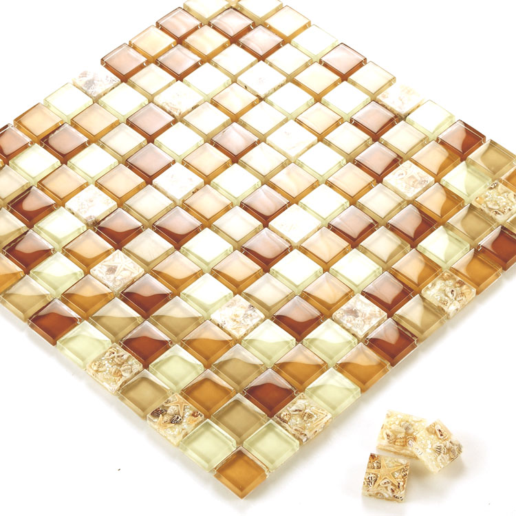 glass mosaic tile melted shell 