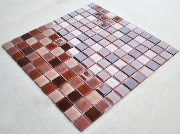 back of crystal glass mosaic tiles sheet 10064