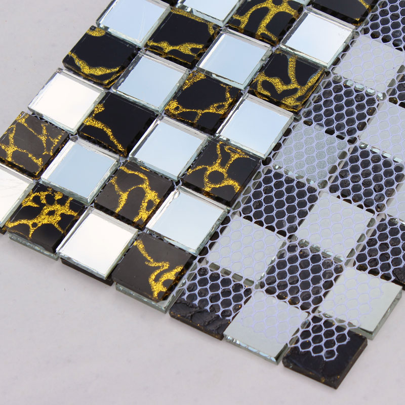 back of crystal glass tile vitreous mosaic art pattern wall tiles mesh mounted - du203