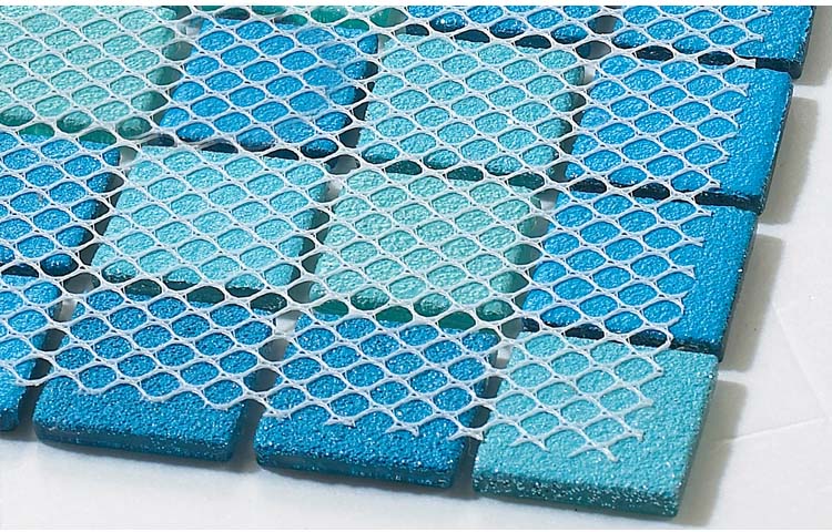 back of glass mosaic tile design mesh mounted - b127
