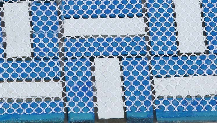 back of glass mosaic tile design mesh mounted - d190