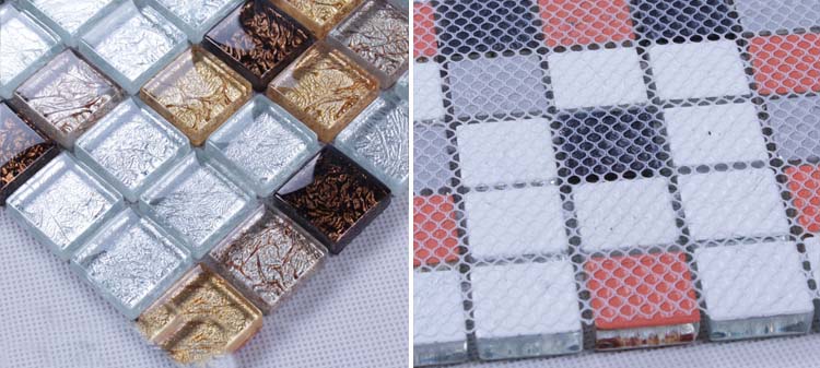 back of glass mosaic tile design mesh mounted - n102