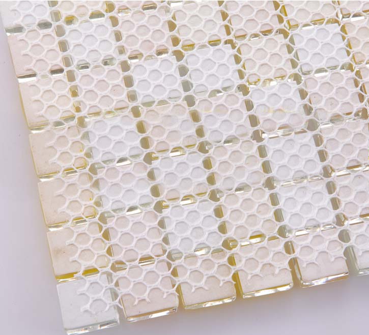 back of glass mosaic tile design mesh mounted - yf-bl44