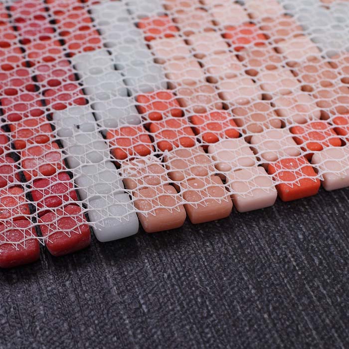 back of glass mosaic tile pattern design mesh mounted - gh19