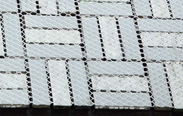 back of metal glass mosaic tile mesh mounted - d197