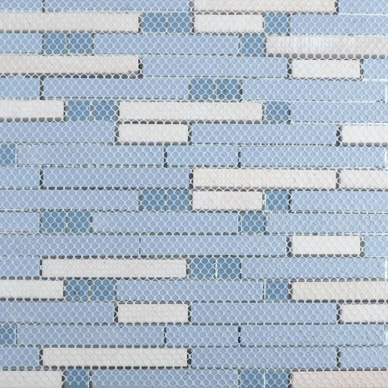 back of silver 304 stainless steel metal crystal glass moasic tiles diamond mesh-mounted sheet - t004