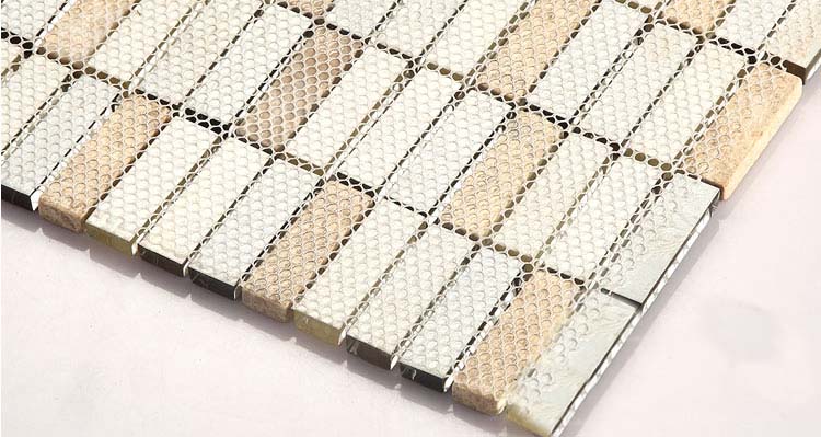 back of the crystal backsplash marble wall tile mesh mounted - 605