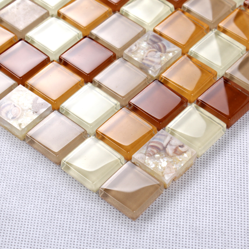 crystal glass tile green mosaic wall tiles  