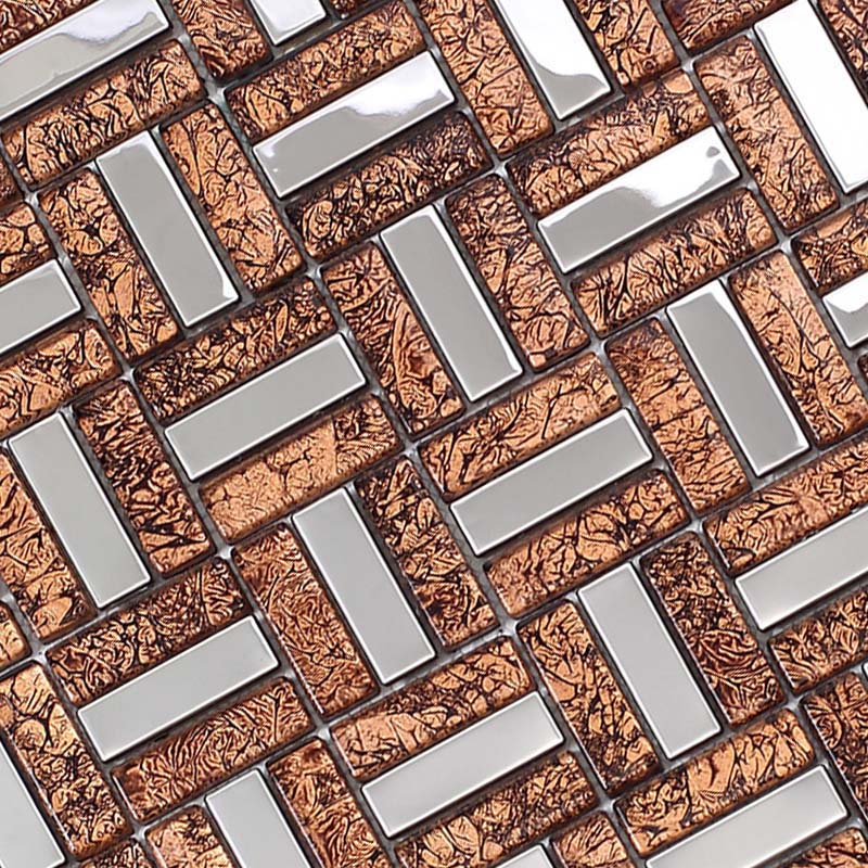 brown crystal glass tile mosaic - c38
