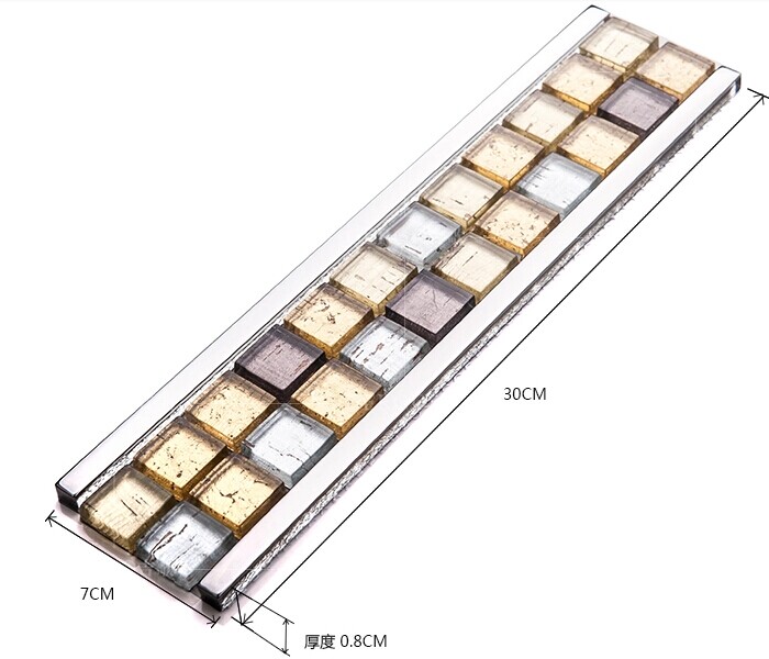 front side of the metal tile brushed aluminum blend wall stickers