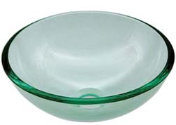 clear glass bath sink black round vessel bowl - gbs0018